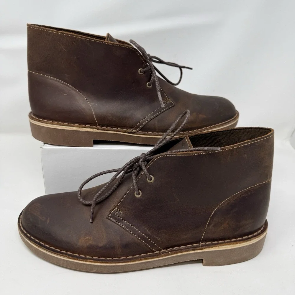 Clarks Bushacre 2 Desert Chukka Boots Men's Size 11 Brown Leather 15522 Casual